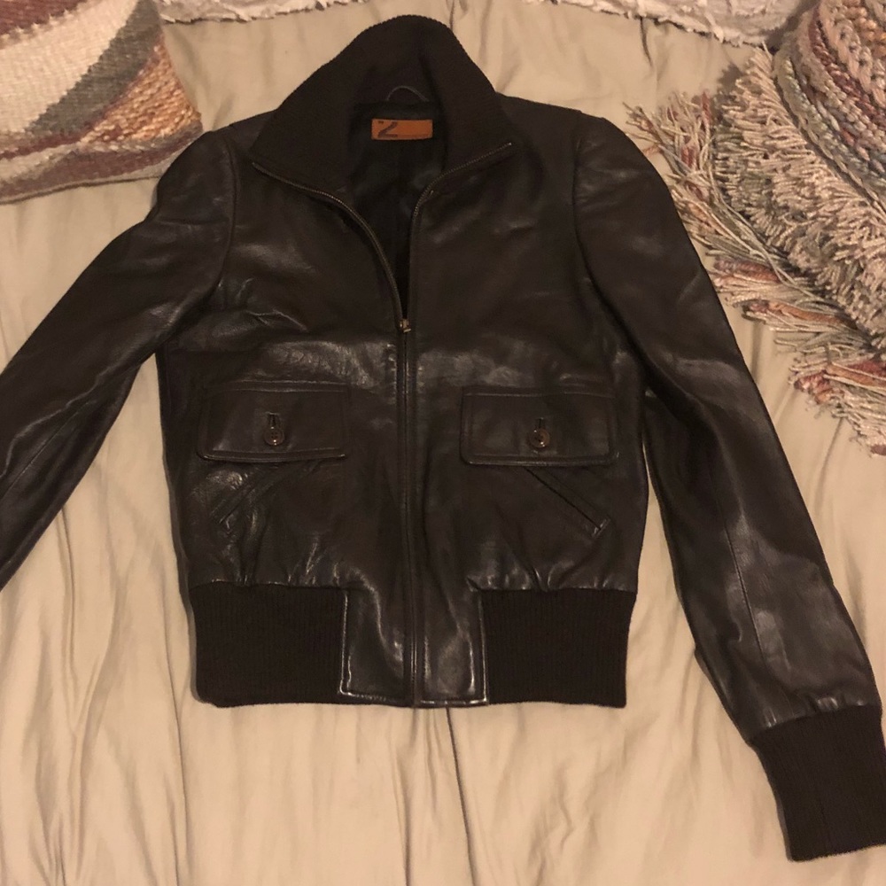 Katayone Adeli lambskin leather jacket 100% auth